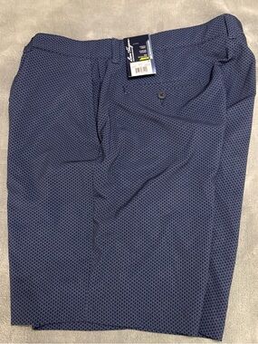 Hogan Men's Athletic Shorts in Navy Blue Geometric Print